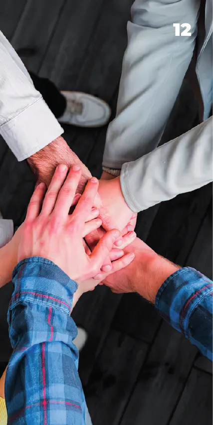Manos unidas como símbolo de colaboración